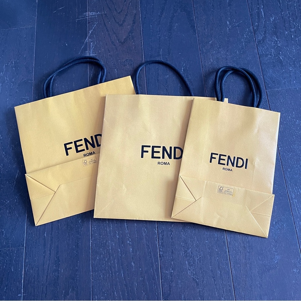 Fendi shopping bag with bows yellow set of 3